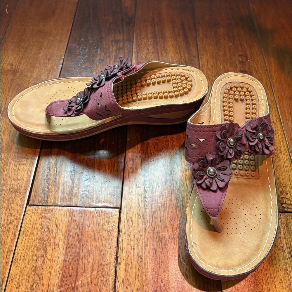 FUDYNMALC Womens Flip Flops Comfortable Orthopedic Platform Sandals - Picture 3 of 9